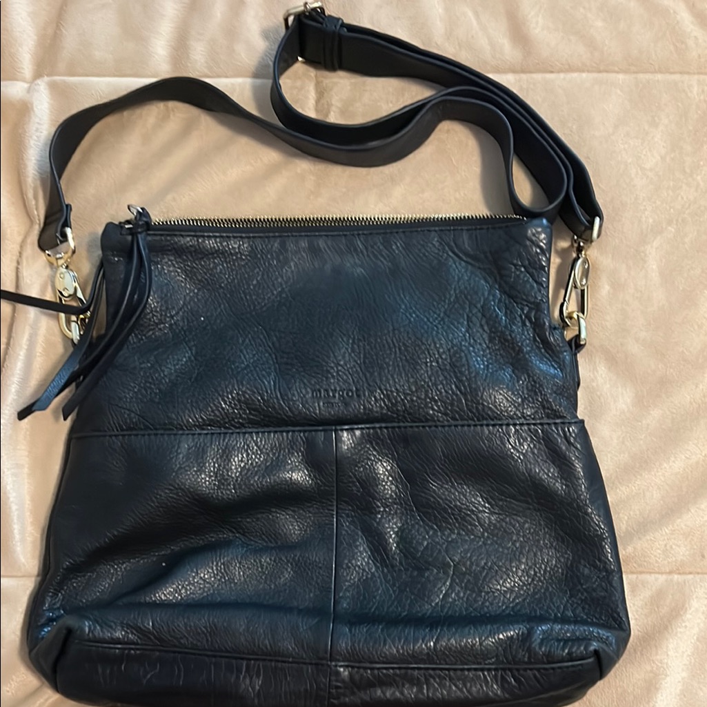 Margot Black Crossbody Bag With Adjustable Strap And Metallic Accents